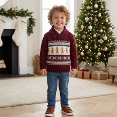 CPX01: Kids Gingerbread Man Knitted Christmas Jumper (9 months- 5 years)